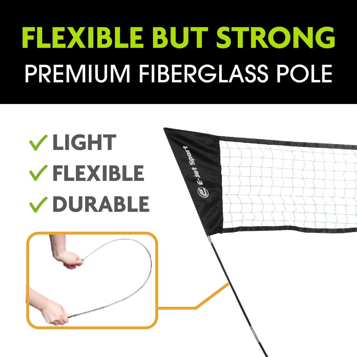 Badminton Net, Portable & Instant Setup (Tool Free Assembly) - Backyard Fun, Beach Park Picnic Outdoor Games