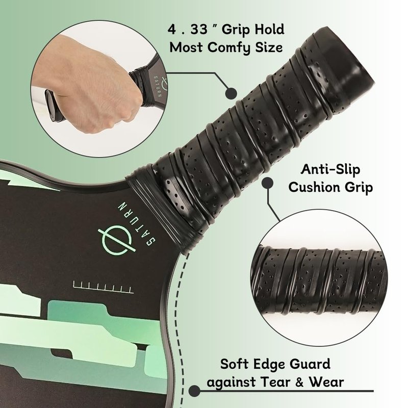 USAPA Aprroved Pickleball Paddle Set of 4, 2 Indoor & 2 outdoor balls,4 Grip Tapes with 4 Towels and 1 Black Carry Bag