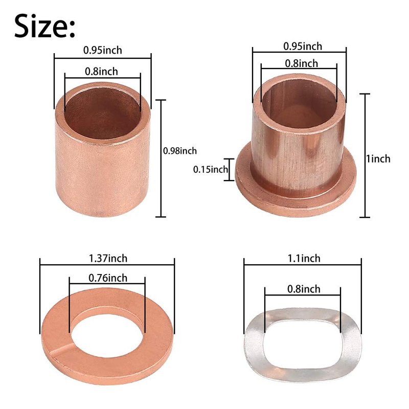 10L0L Golf Cart Upper/Lower Spindle Bronze Bushing King Pin Bushing Fits Club Car DS 1981 Up,Replace OEM 8067, 7048, 1010150, 1016389