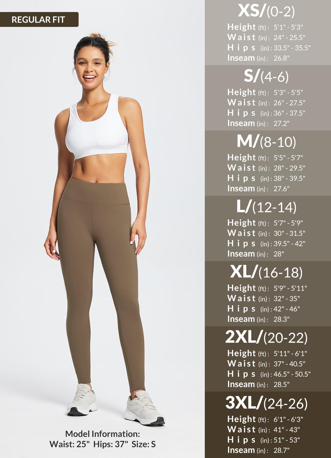 baleaf Fleece Lined Leggings for Women Water Resistant Thermal Hiking Pants Running Gear Skiing Tights Cold Weather Brown S
