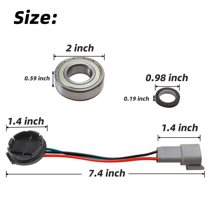 Roykaw 48V Speed Sensor Kit for Club Car DS & Precedent (IQ) with GE Motor 2004-up Golf Cart, Old Style, Includes Speed Sensor, GE Magnet, Seal Bearing, OEM# 102265601