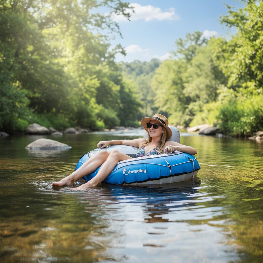 Bradley Heavy Duty River Tube Cover Only – Made in USA – Fits Intex River Run I & Most 53” Inflatable River Tubes – Commercial Grade Canvas Float Cover for River Floating & Rafting