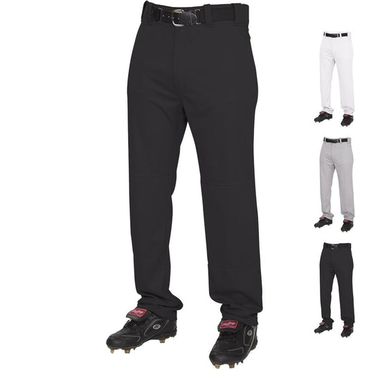 Rawlings mens Semi-Relaxed Full Length Baseball Pants | Adult Sizes | Solid | Multiple Colors Black, Medium