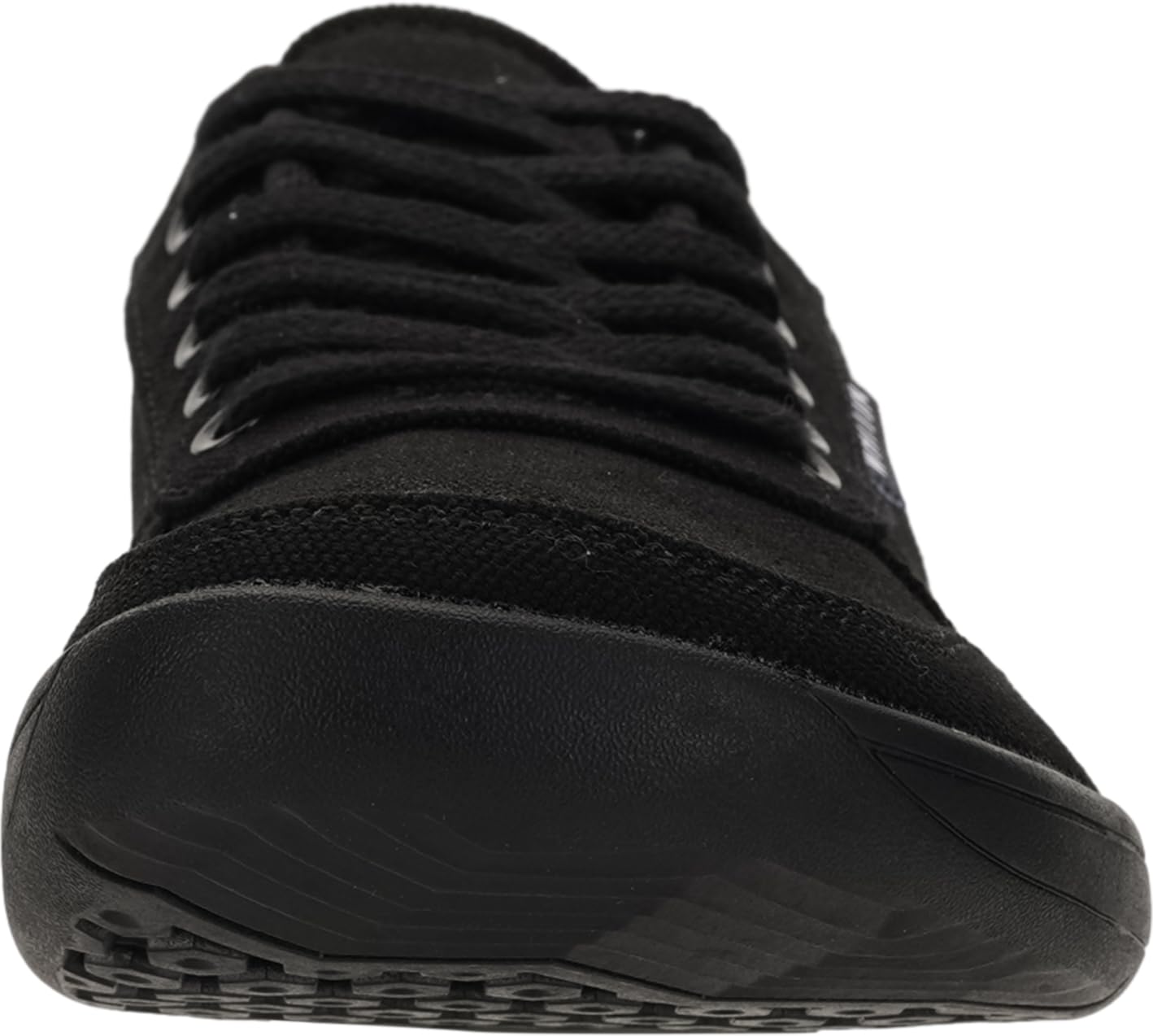WHITIN Wide Toe Box Barefoot Sneakers for Women Canvas Minimalist Fashion Zero Drop Sole Shoes Size 7 Walking Training All Black 38