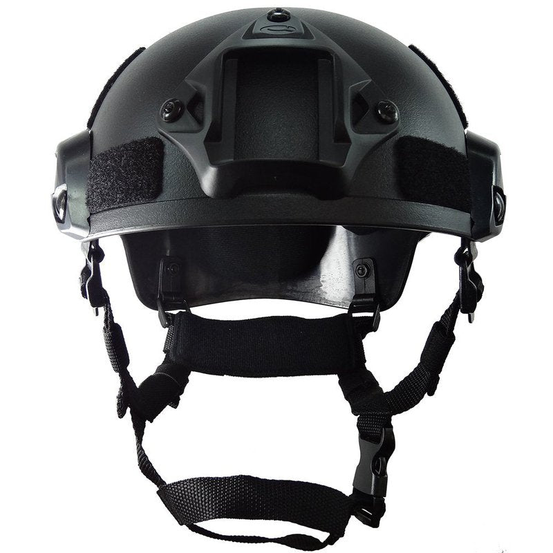 OneTigris Tactical Helmet MICH 2001 - Helmet with Adjustable Chin Strap, Night Vision Mount and Side Rails (Black)