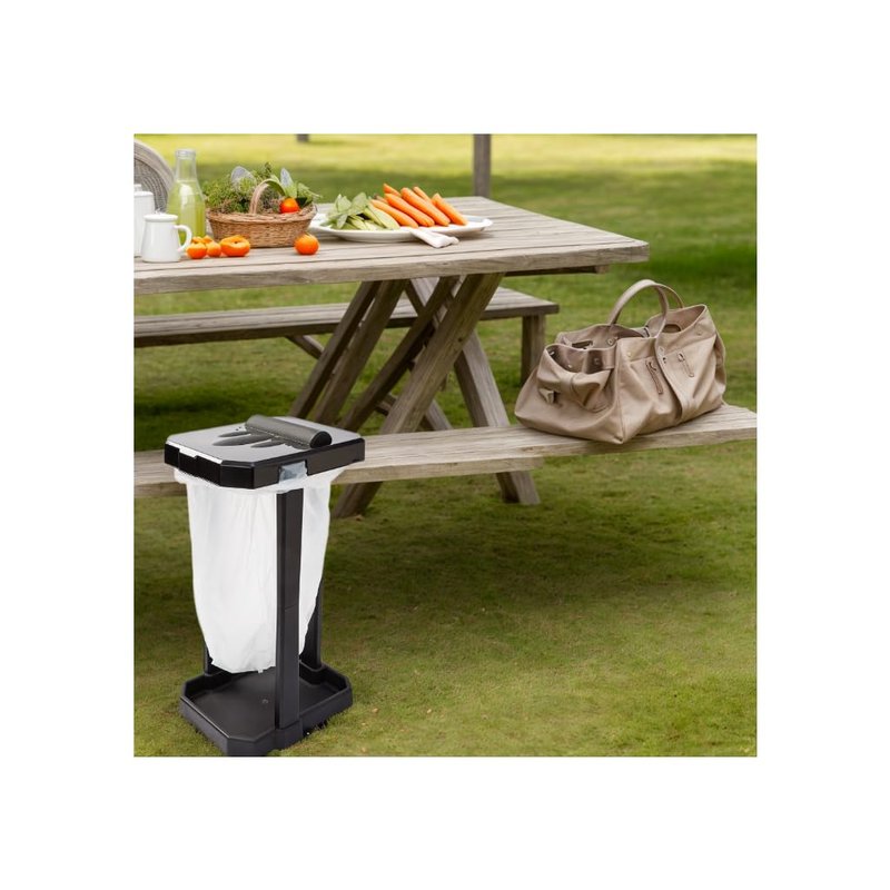 Aufazmy Collapsible Trash Can with Reinforced Legs & 20 Bags – Portable Garbage Bin for Camping, RV, Picnics, Indoor/Outdoor Use, Easy Assembly, Compact Storage, Includes Ground Pegs for Stability
