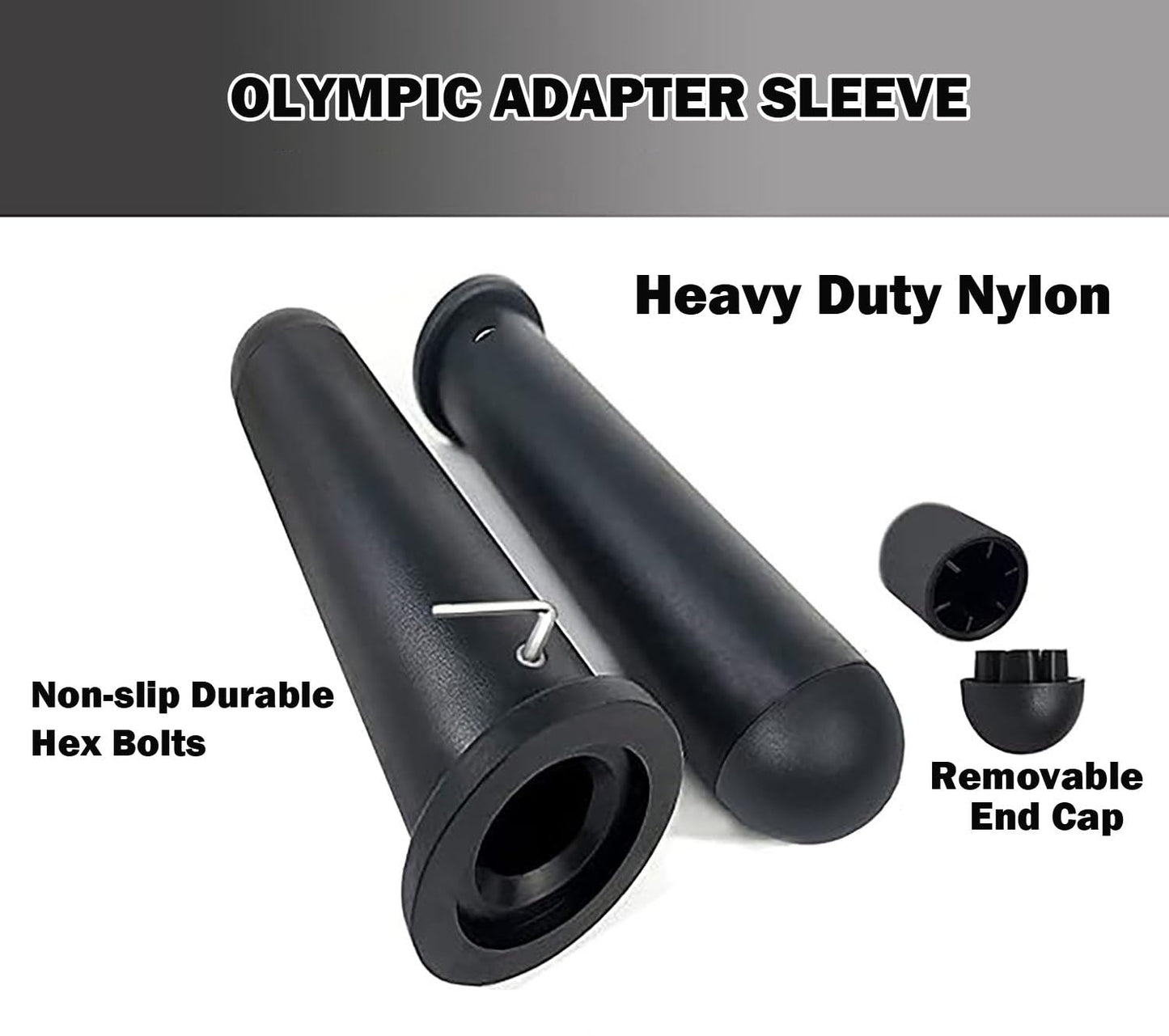 Olympic Adapter Sleeve (2Pack) – 1" to 2" Weight Plate Converter for Standard Barbell to Olympic Plates 8 Inch,Barbell Adapter with Barbell Clamps,Fits Plate Loaded Machines, Curl Bars, Home Gym