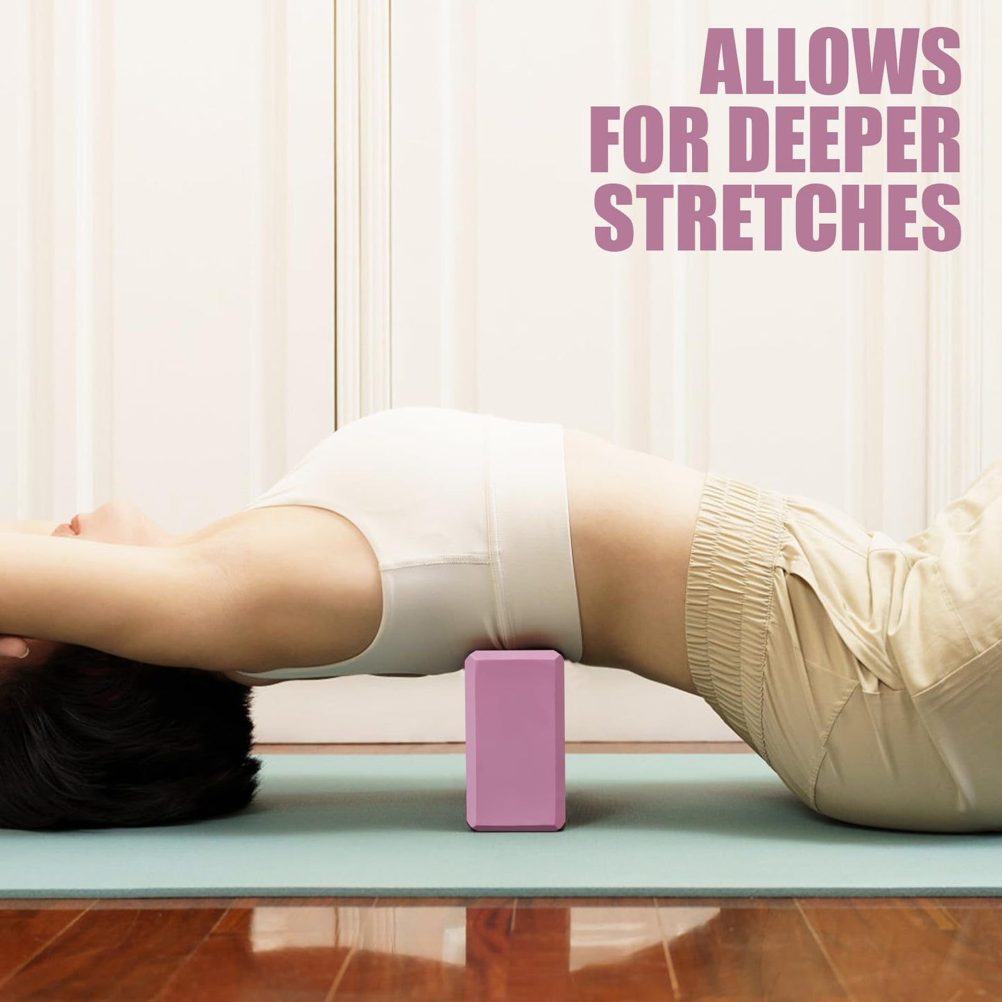 2 Pcs Yoga Blocks, 9"x6"x3" Foam Blocks Yoga Props for Pilates Stretching and Meditation Exercise Blocks Lightweight Yoga Essentials (Pink)