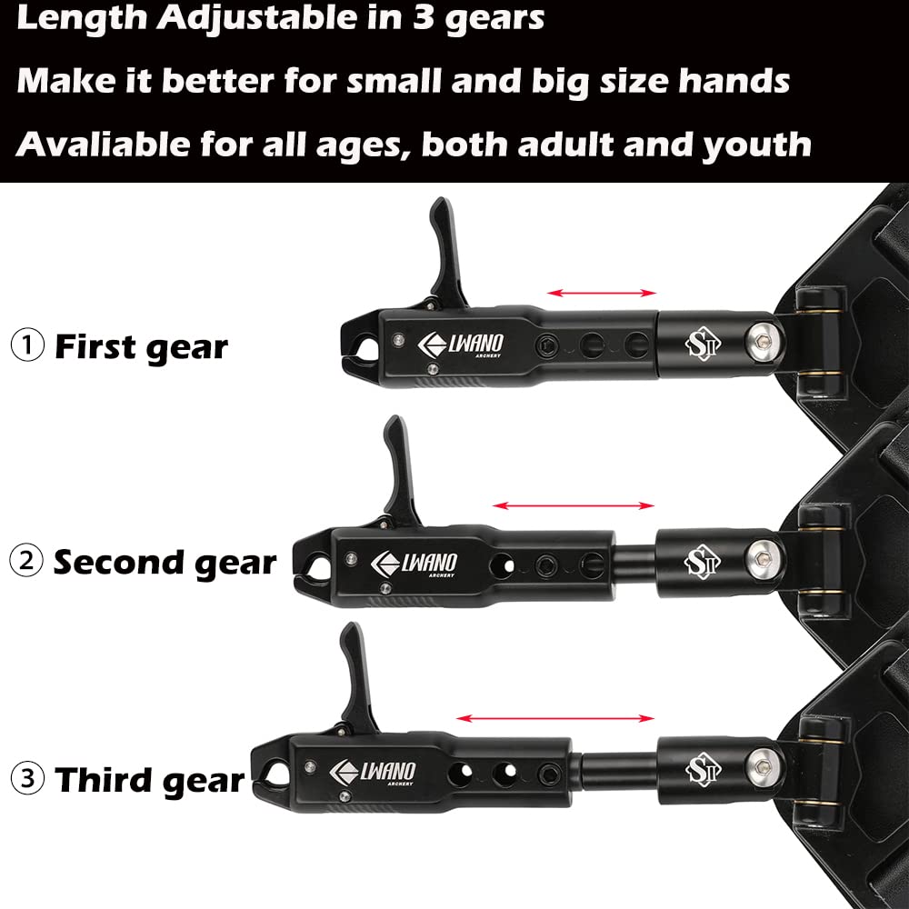 ZSHJGJR Archery Compound Bow Release Aids Trigger 360° Adjustable Wristband Release Aids for Adults Youth Kids Bow Hunting Shooting Accessories (Black #1)