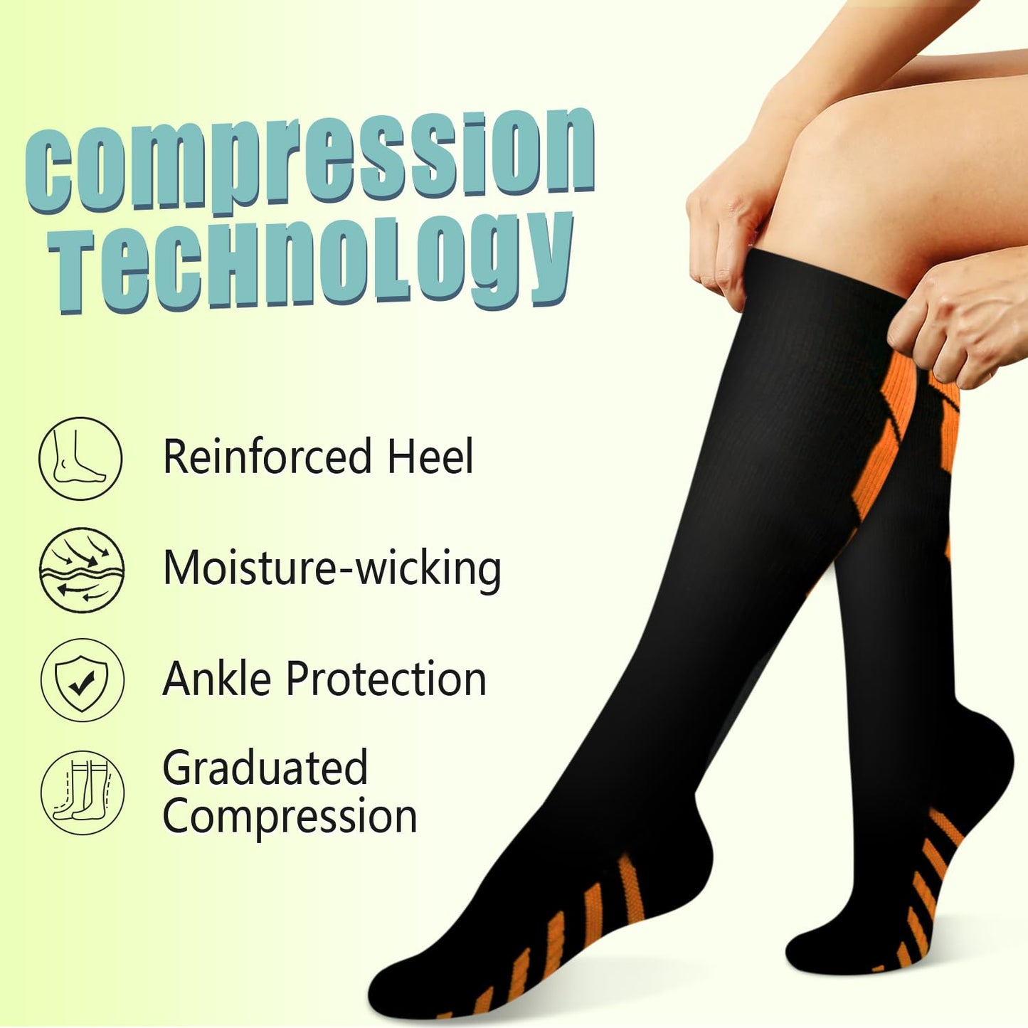 Copper Compression Socks 15-20 mmHg for Men & Women 8 Pairs – Circulation Support for Nurses, Travel, Running, Hiking, Soccer,Gift,Pregnant, Nurses(S/M)