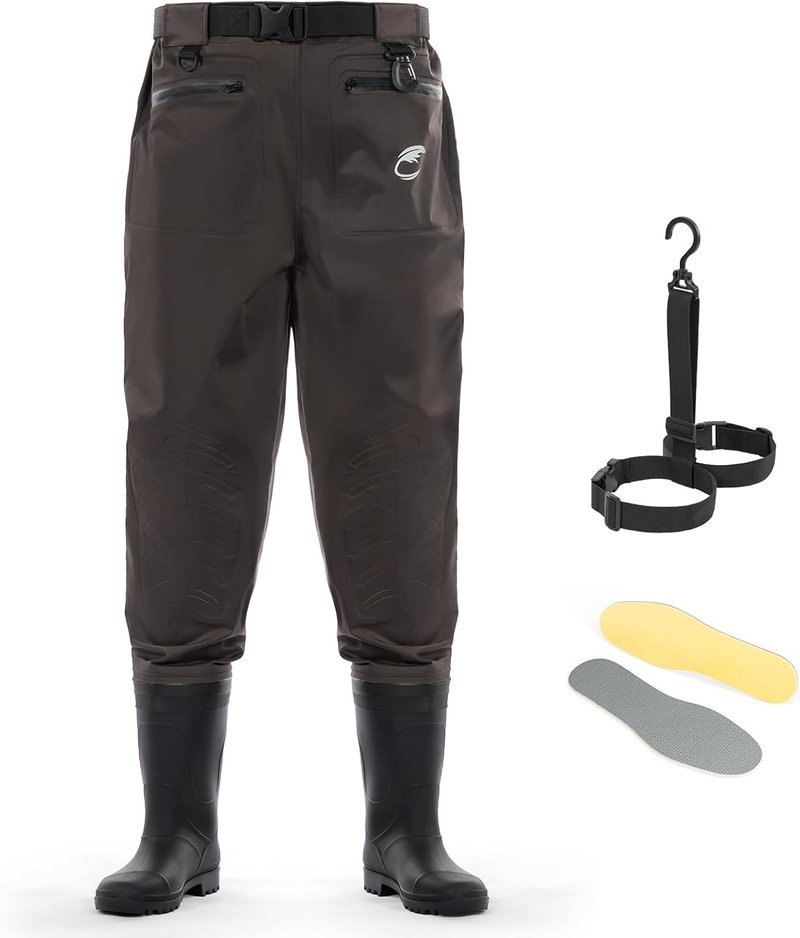 Calamus WaveWalker Waist Waders for Men - 100% Waterproof RipShield Fabric, Slip-Resistant Boots | Comfortable Moisture-Wicking Insoles