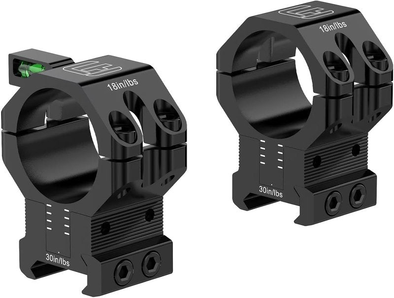 Precision Picatinny Scope Rings - 120 MOA Adjustable Height Mount for 1 Inch, 30mm, 34mm Tubes | Includes Bubble Level