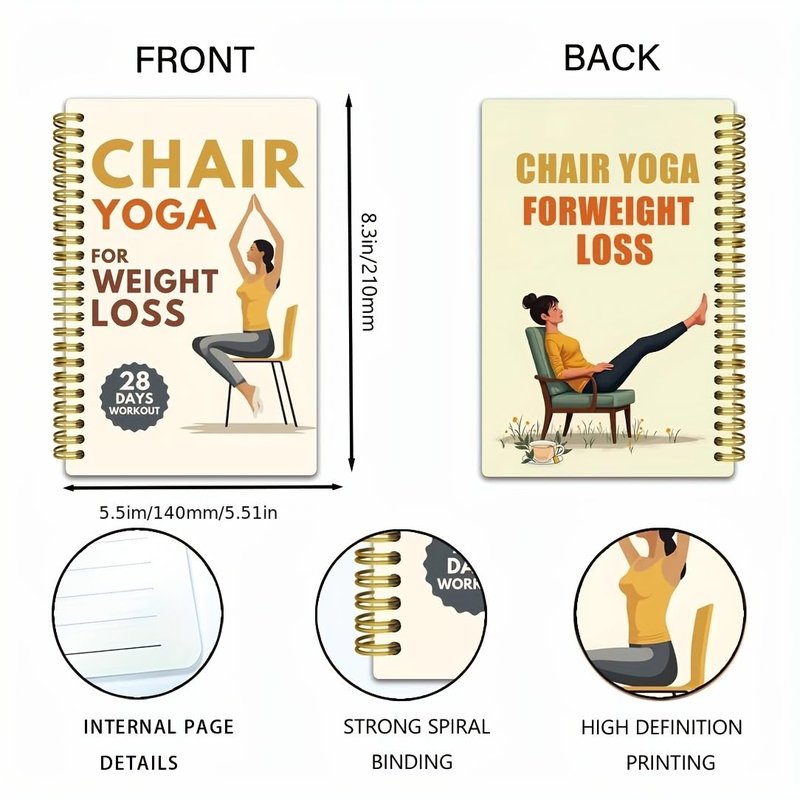 Daily Fitness Planner Notebook - 5.5” x 8.3” Weight Loss Tracking Journal | Spiral-Bound Workout Organizer for Gym & Daily Use