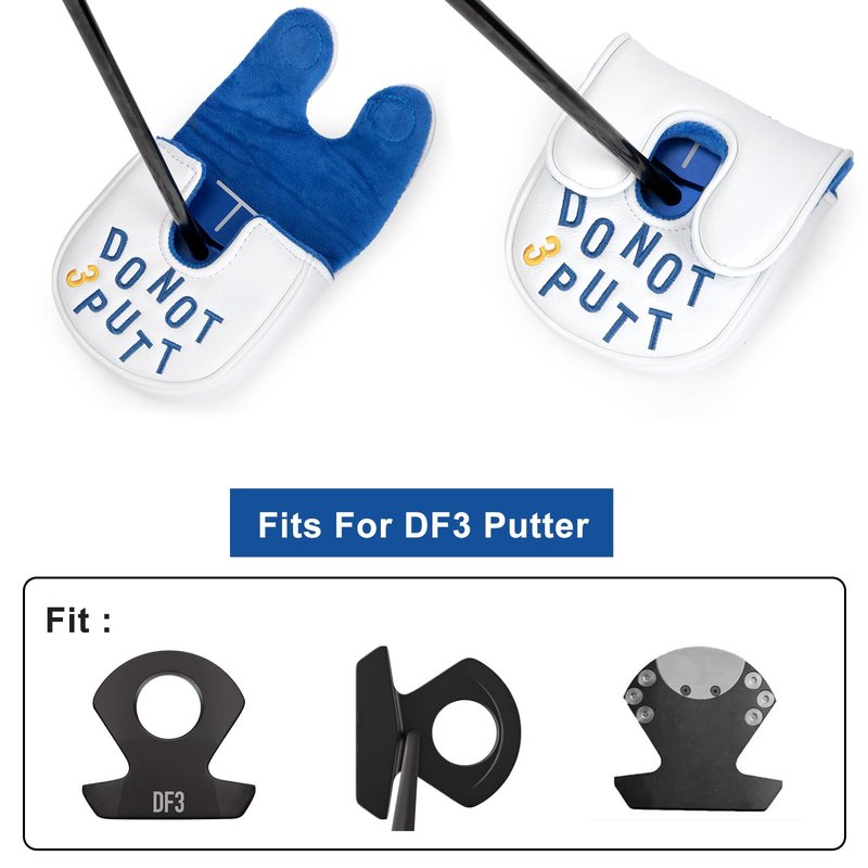 Golf Mallet Putter Cover Golf Putter Headcover with Strong Magnetic Closure Do Not 3PUTT Golf Putter Cover for DF3 Putter & OZ1 MEZZ 1 MEZZ1 MAX (for DF3 Mallet Putter)