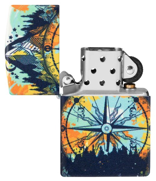 Zippo Compass Mountain Design 540 Color Glow in The Dark Pocket Lighter