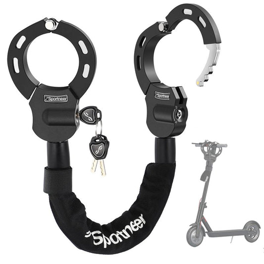 Sportneer Scooter Lock: 7mm Square Chain Anti-Theft Cut Resistant Bike Lock with 3 Keys, 2.46ft/75cm Heavy Duty 3 Position Adjustment Bike Chain Lock for E-Bike/Electric Scooters, Door, Gate