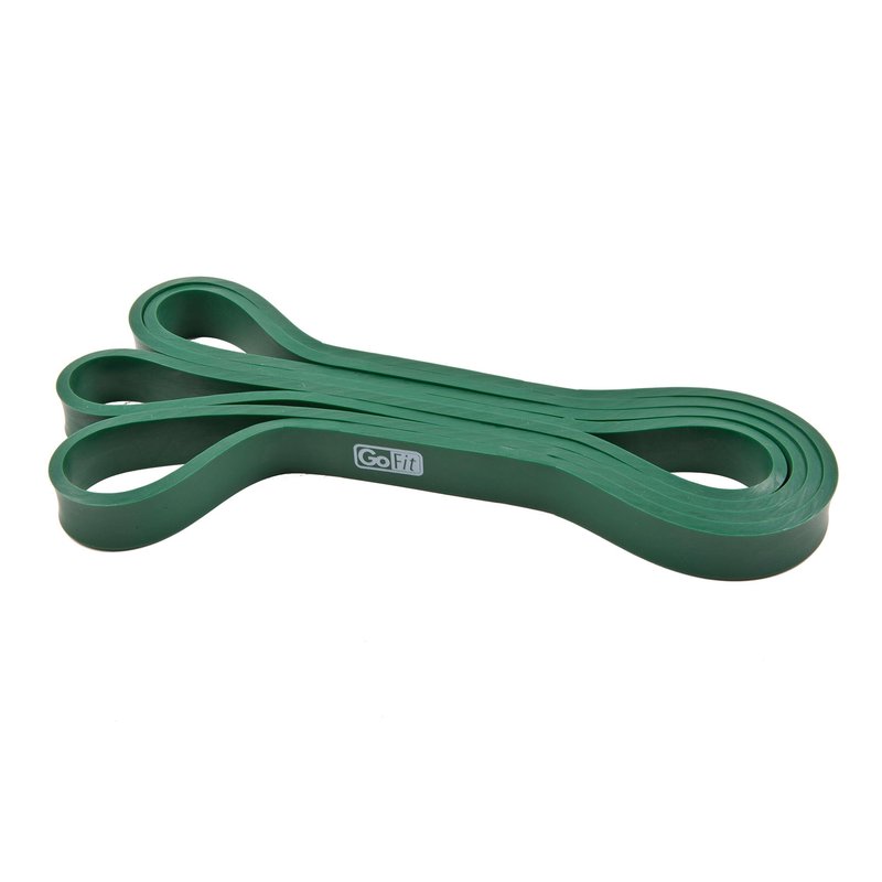 GoFit Pro Super Band 30-50lbs Durable Resistance Bands for Strength Training, Pilates, Stretching, Home Workouts, and Full-Body Exercise, Green