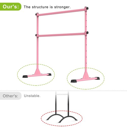 Dolibest Freestanding Ballet Bar, Height Adjustable Ballet Bar, Heavy Duty Dance Bar, with Non-Slip Rubber Pads, Enhanced Stability, Dance/Yoga/Fitness Stretching Bar, Ideal for Kids and Adults