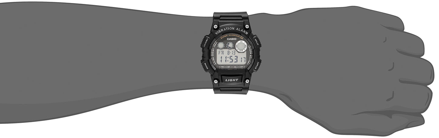 Casio W-735H Series | Digital Watch | Vibration Alert | Super Illuminator LED | 10-Year Battery | 100M Water Resistant | Stopwatch | Dual Time