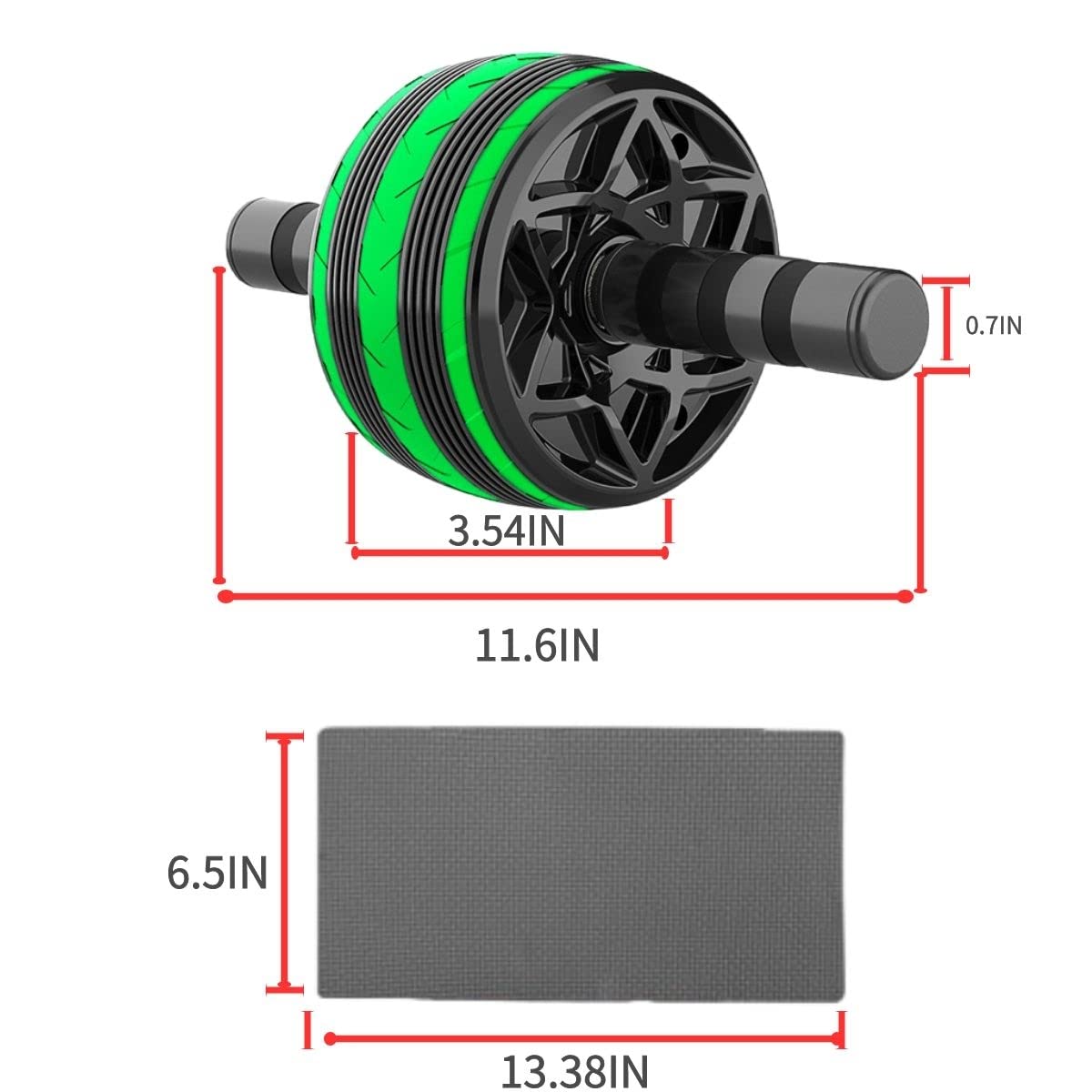 Ab Roller Wheel, Home Gym Equipment for Men Women Core Strength & Abdominal Exercise, Exercise Wheels for Gym Fitness, Wider Ab Machine with Knee Pad Accessories (Green)