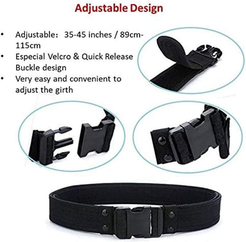 Tactical Duty Belt - 10-in-1 Military Security Belt with Pouches | Adjustable Size & Durable Design