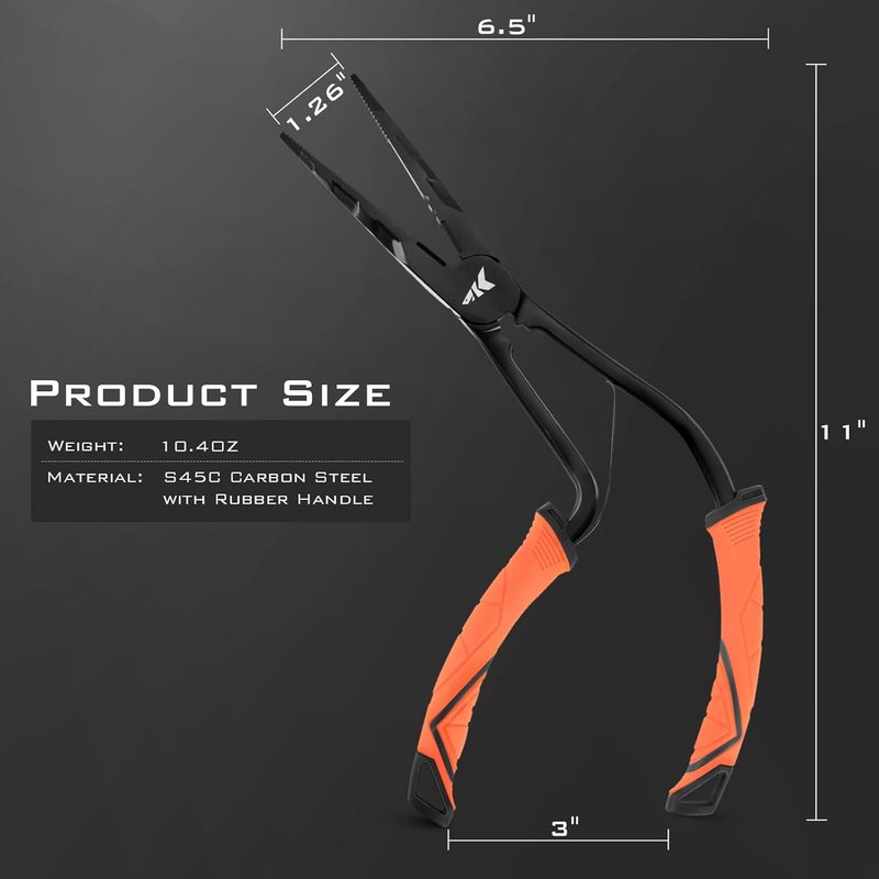 KastKing Fishing Pliers - Angled Fish Lip Gripper | Saltwater Resistant 420 Stainless Steel, Ergonomic Handle
