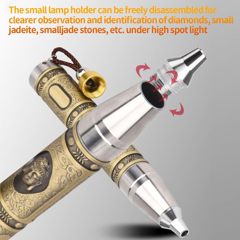 YZYOE Rechargeable Three LEDs Expert Jade Appraisal Flashlight,Jewelry Appraisal Gemstones Diamond, White and Yellow Light and 365NM Ultraviolet Lamp.