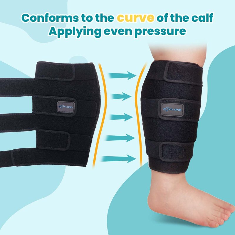 Sylong® Swelling Edema Calf Compression Wrap Adjustable Sleeve For Lower Leg Lymphedema Circulation (XL)