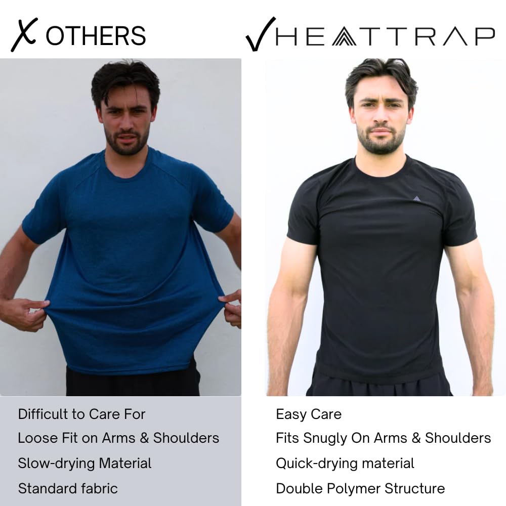 HEATTRAP Men’s Sauna Suit Shirt - Heat Trapping Sweat Compression Vest, Shapewear Top (Black, XL)