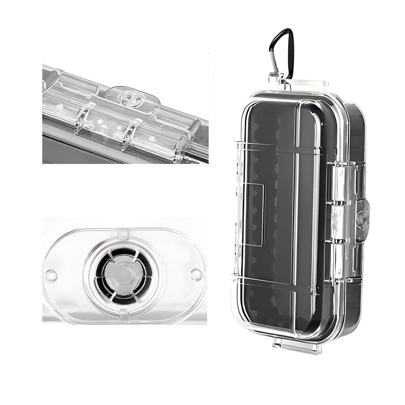 Aufgehen Waterproof Storage Case, Outdoor Sports Survival Equipment Sealed Box Dustproof Pressure Proof Dry Boxes for EDC Tools, Phone, Keys, Clear, New professional Sealed Box (Medium)