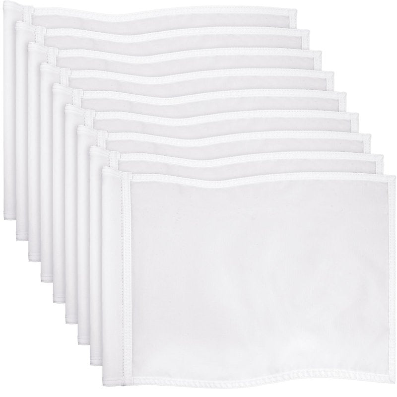Nuenen 9 Pack Golf Flags 20" l x 13" H Golf Pin Flags White Golf Flags for Yard Tube Inserted, for Backyard Practice, Landscape, Golf Courses, Country Club