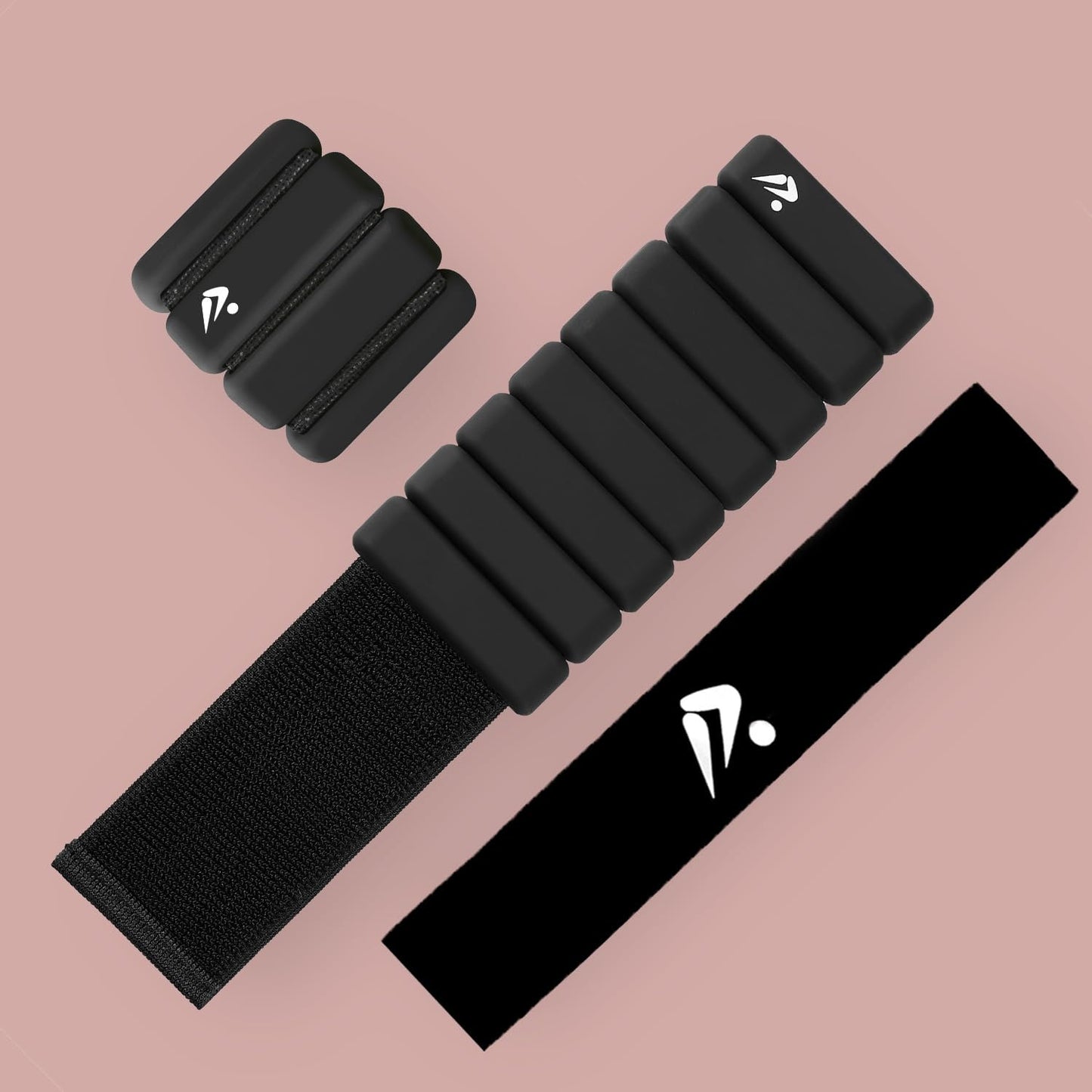 Wrist Weights | Ankle Weights for Women and Men - 2LB Pair (1LB Each) with Resistance Bands | Weights Dumbbells set for Yoga, Pilates, Physical Therapy, Walking | Adjustable Dumbbells Sets for Gym & Home (Rectangular Rose)
