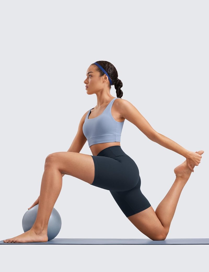 CRZ YOGA Biker Shorts - High Waisted ButterLuxe Spandex for Yoga & Running | 6" Length