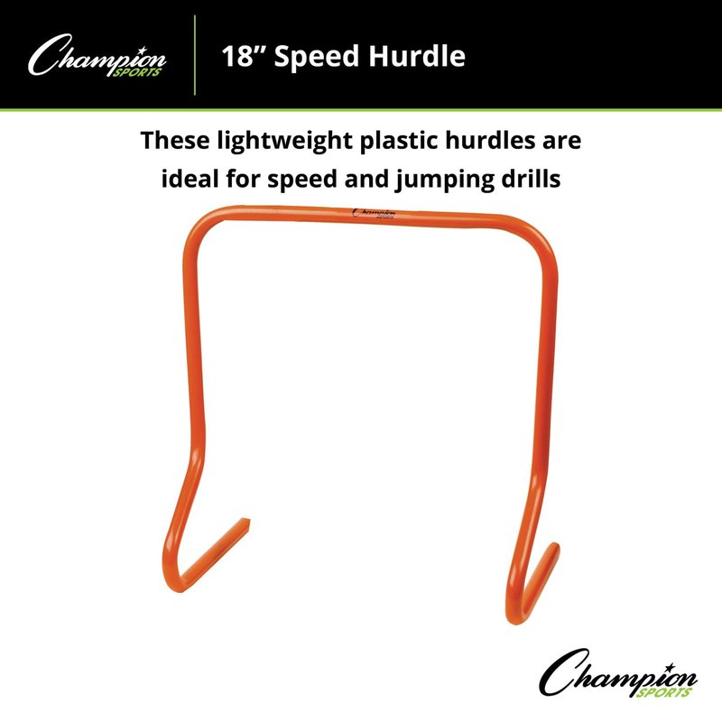Champion Sports Speed Hurdle – 18", Orange – High Hurdle for Advanced Agility & Plyometric Training