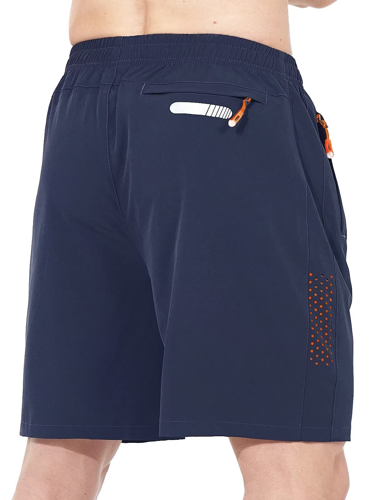 NORTHYARD Men's Athletic Running Shorts Gym Workout 7"/9"/5" Quick Dry Lightweight Sports Basketball Tennis 3 Zipper Pockets Navy M