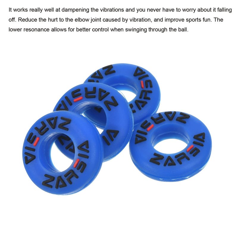 PATIKIL Tennis Vibration Dampener, 4 Pack Round-Shaped Silicone Shock Absorber Racket String Damping for Tennis Racquet, Blue