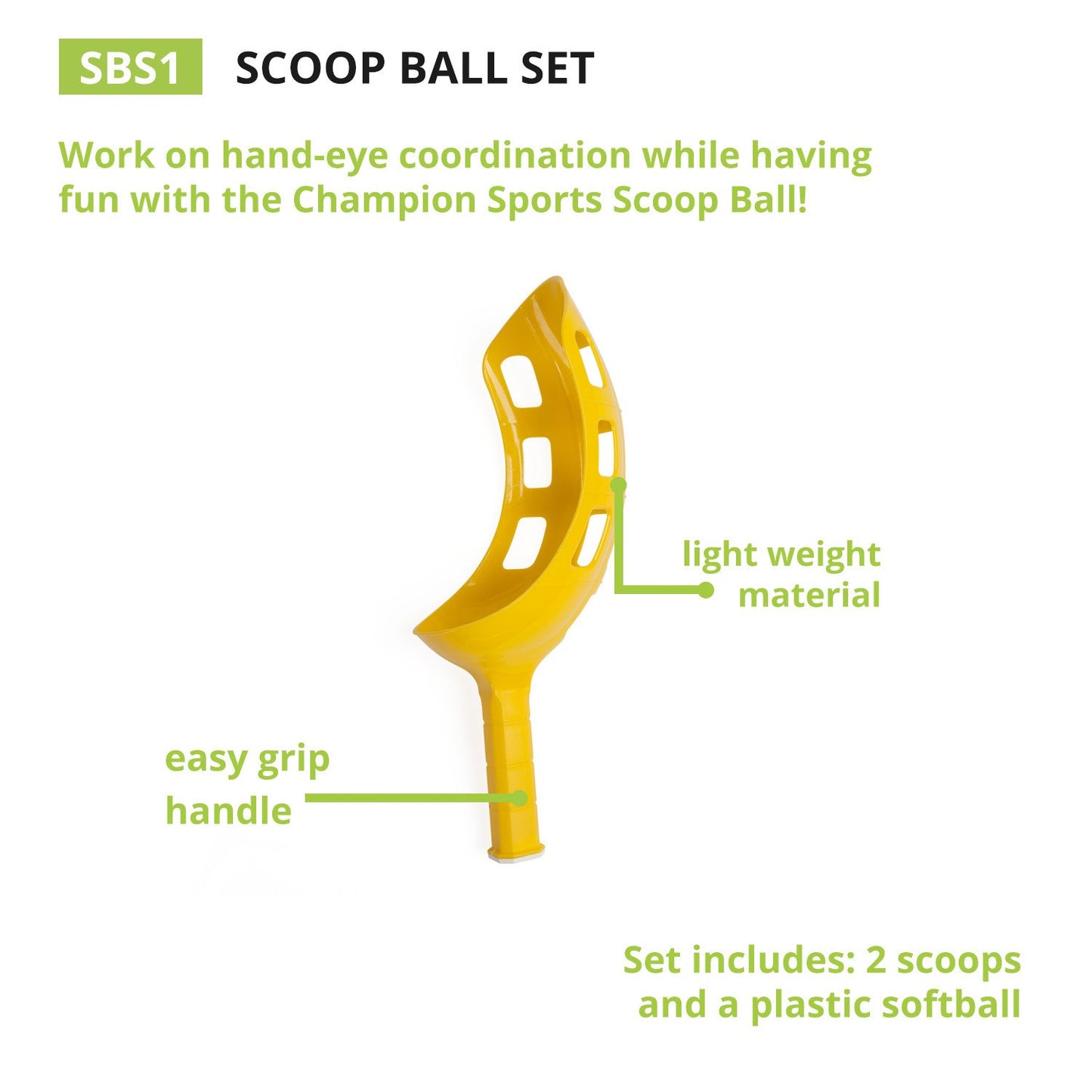 Champion Sports Scoop Ball Game: Classic Kids Outdoor Party Gear for Lawn, Camping & Beach