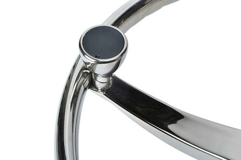 Amarine-made Stainless Steel Boat Steering Wheel 3 Spoke 13-1/2" Dia, with 1/2"-20 Nut and Turning Knob for Teleflex Cable Helm