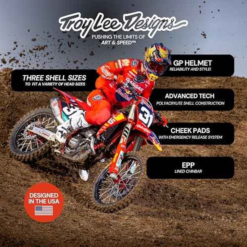 Troy Lee Designs - GP Helmet; Volt Blue MD