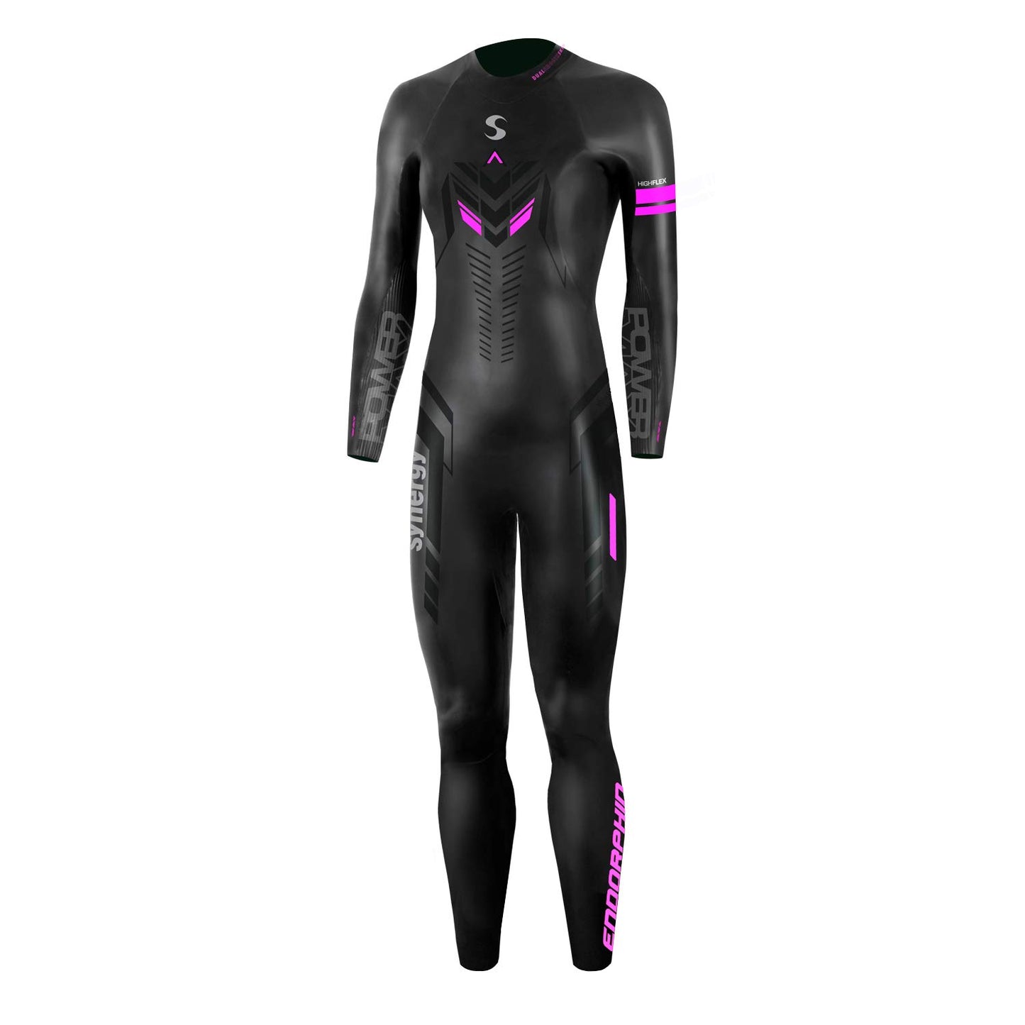 Synergy Triathlon Wetsuit Women’s Endorphin Full Sleeve (Black/Pink, W1)