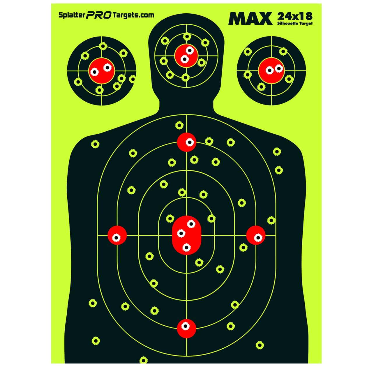 18x24 Extra Large Splatter Targets. Two Color Splatter to Easily See Your Shots! Bright Fluorescent Yellow and White Splatter. (10.)