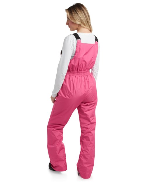 URBAN REPUBLIC Women's Insulated Snow Bib - Junior Fit Waterproof Winter Snowboarding Ski Overalls for Women (Sizes: S-XL), Size Large, Pink