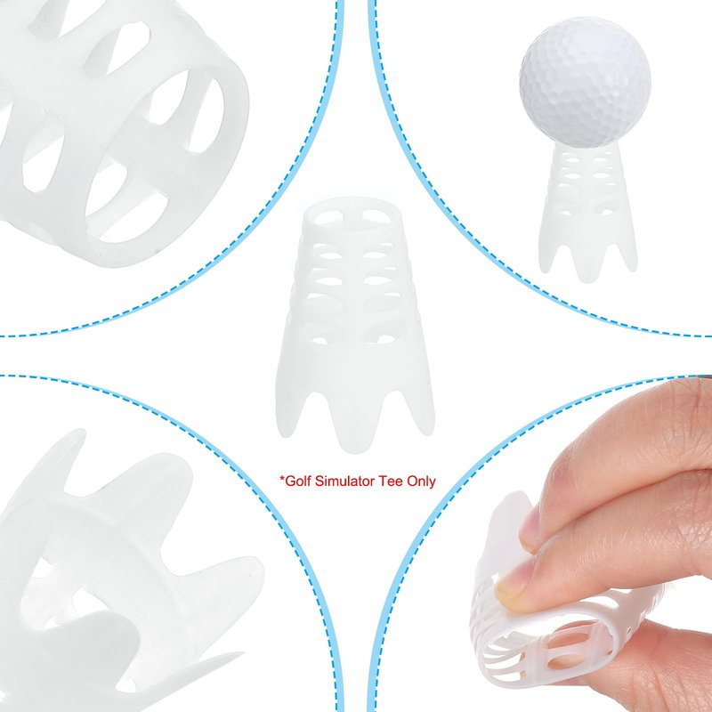 PATIKIL Golf Simulator Tees, 18Pcs Plastic Golf Tees Mat Practice Training for Outdoor Indoor Winter Turf Driving Range, 15 Tall & 3 Small, White