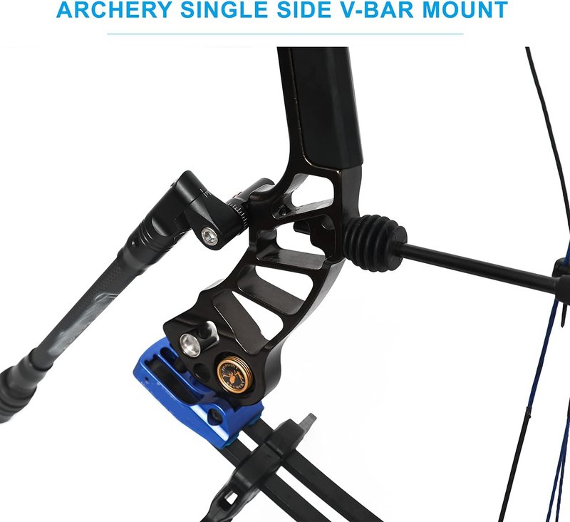 Compound Bow Adjustable V Bar Mount - Quick Disconnect Stabilizer Bracket with Precision Angle Adjustment for Archery