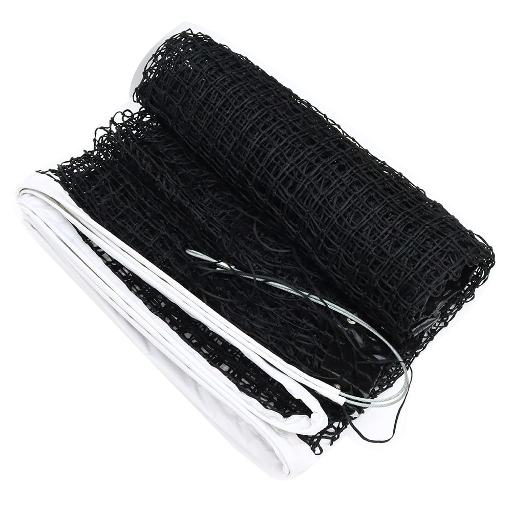 PreAsion 42FT Professional Tennis Net - 12.7m x 1.07m, Heavy-Duty Nylon & PE Construction, UV-Resistant, with Galvanized Steel Rope & Copper Grommets for Indoor/Outdoor Tennis Courts