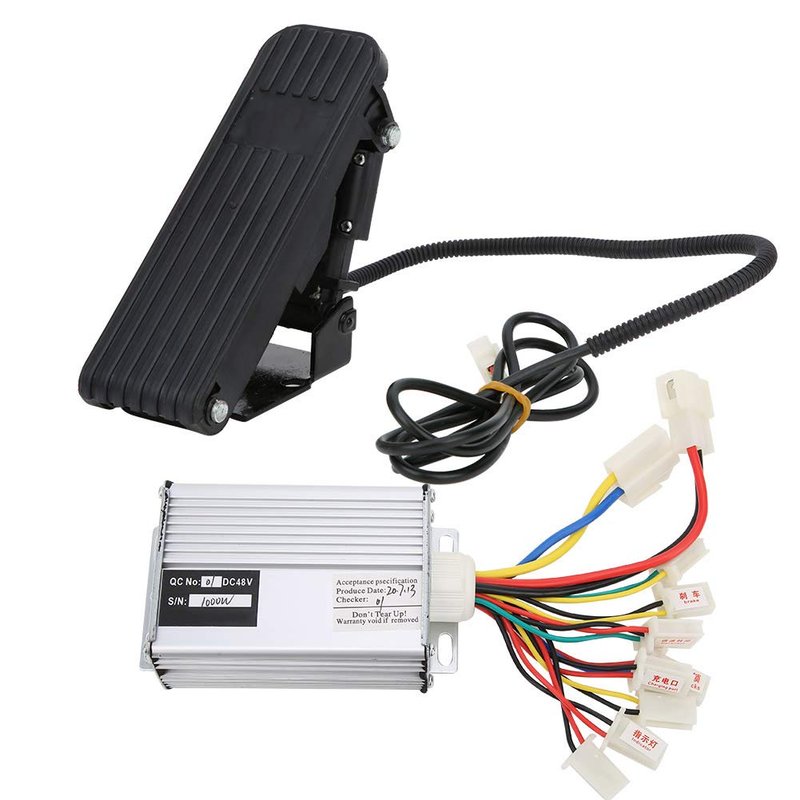Keenso Controller Brush, 48V 1000W Brush Controller with Foot Pedal Kit for Electric Motorcycle, Tricycle, Scooter Maintenance Use