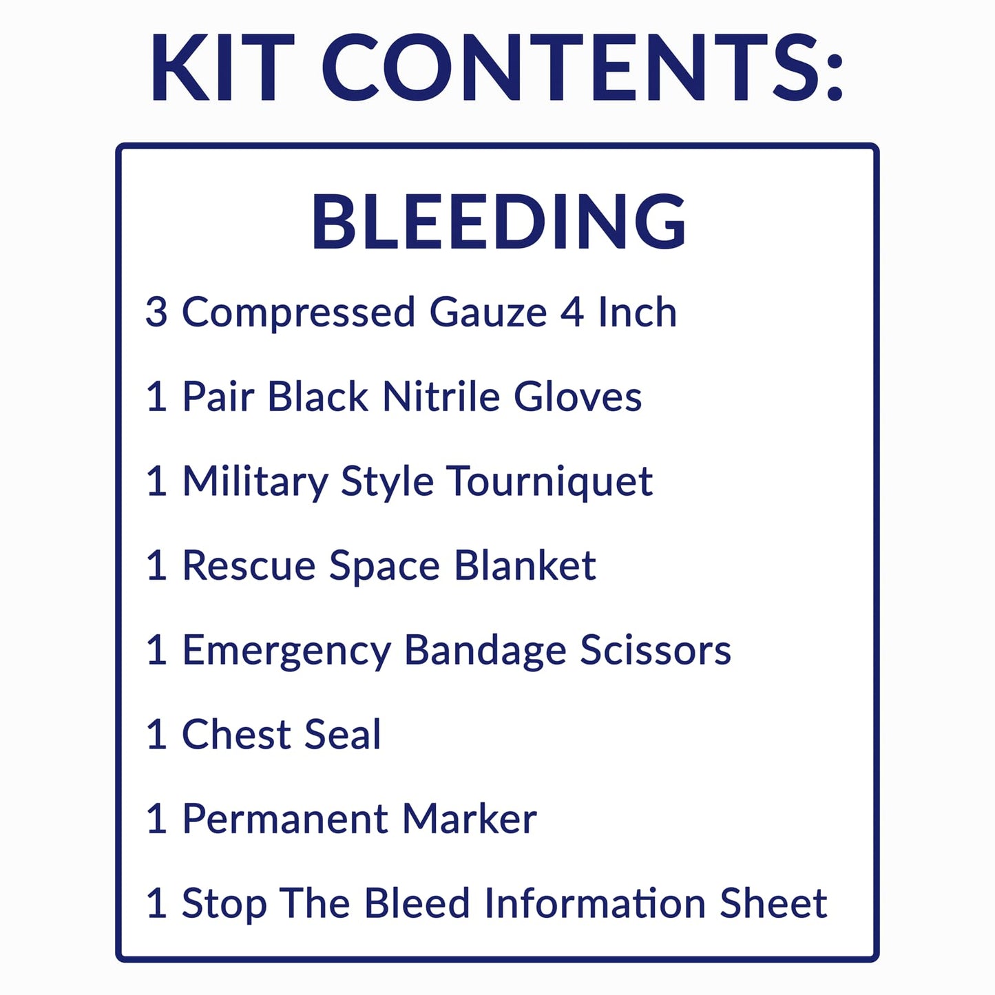 MFASCO 10-Piece Stop The Bleed - Bleeding Control Kit, Tourniquet, Compressed Gauze, Chest Seal, Portable, Easy-to-Open Packaging, Packed in A Plastic Kit That Can Be Mounted or Carried