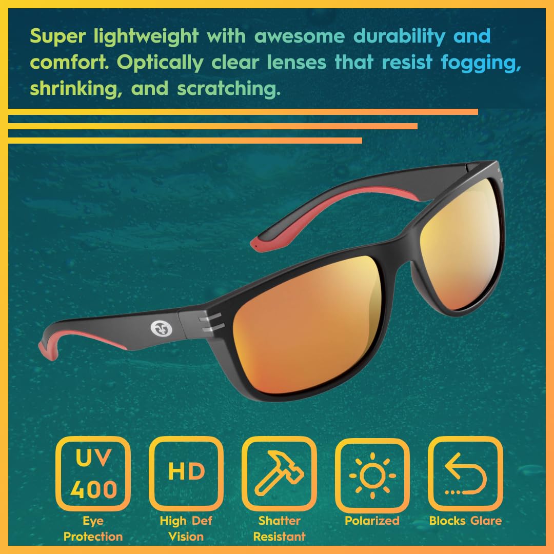 Flying Fisherman Double Header Polarized Sunglasses for Men, Women, Fishing, Boating, Outdoor Sports, 100% UV Protection