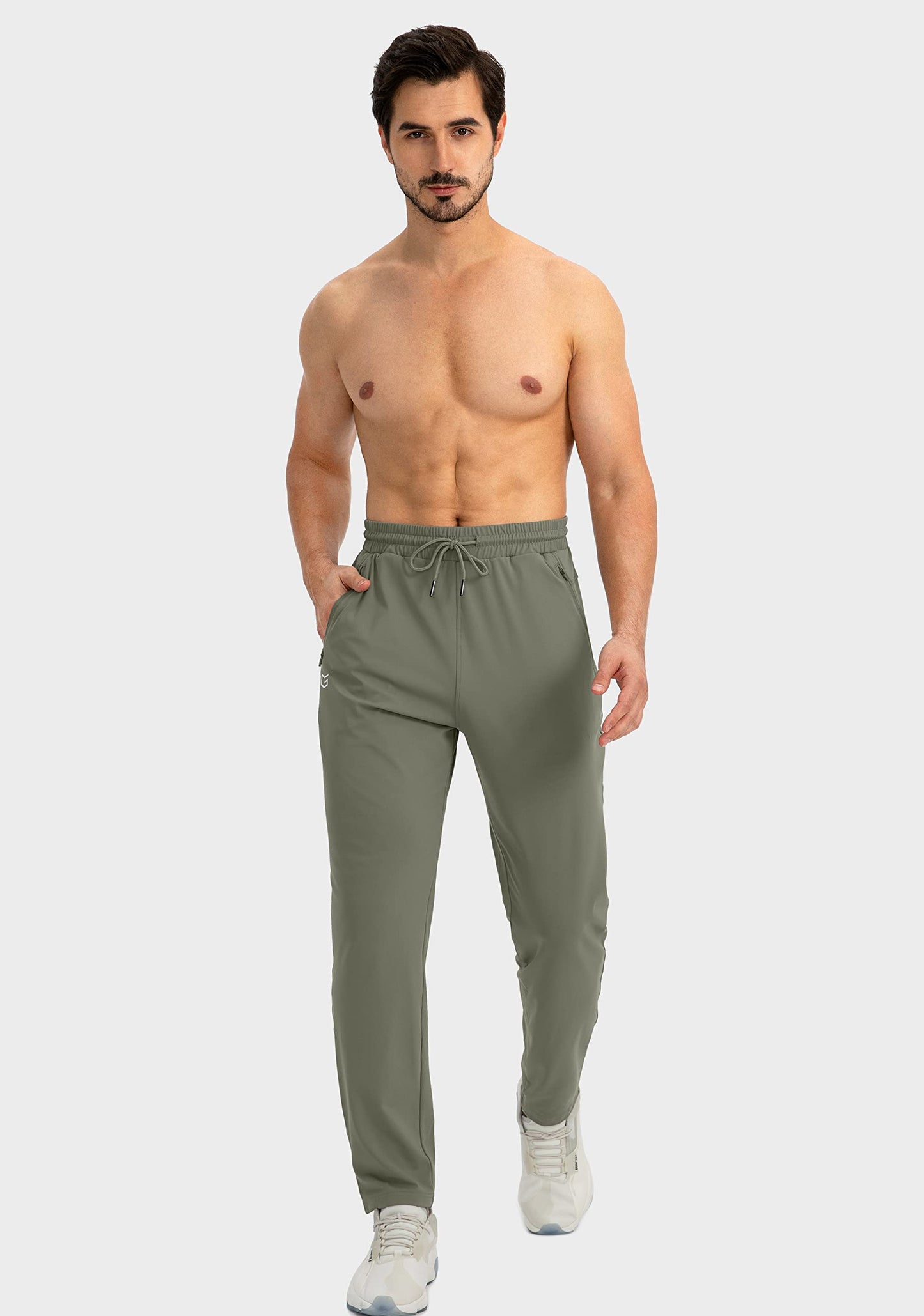 G Gradual Men's Sweatpants with Zipper Pockets Tapered Joggers for Men Athletic Pants for Workout, Jogging, Running (Sage Green, 3X-Large)