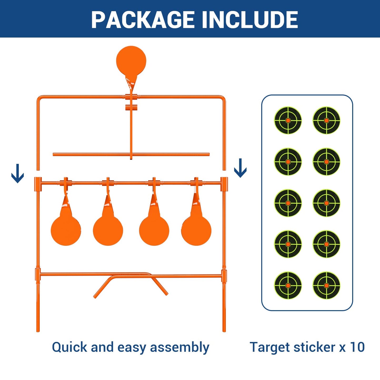 Highwild Air Gun Resetting Target Auto Reset Steel Target, Rated for .22 Caliber - Neon Orange